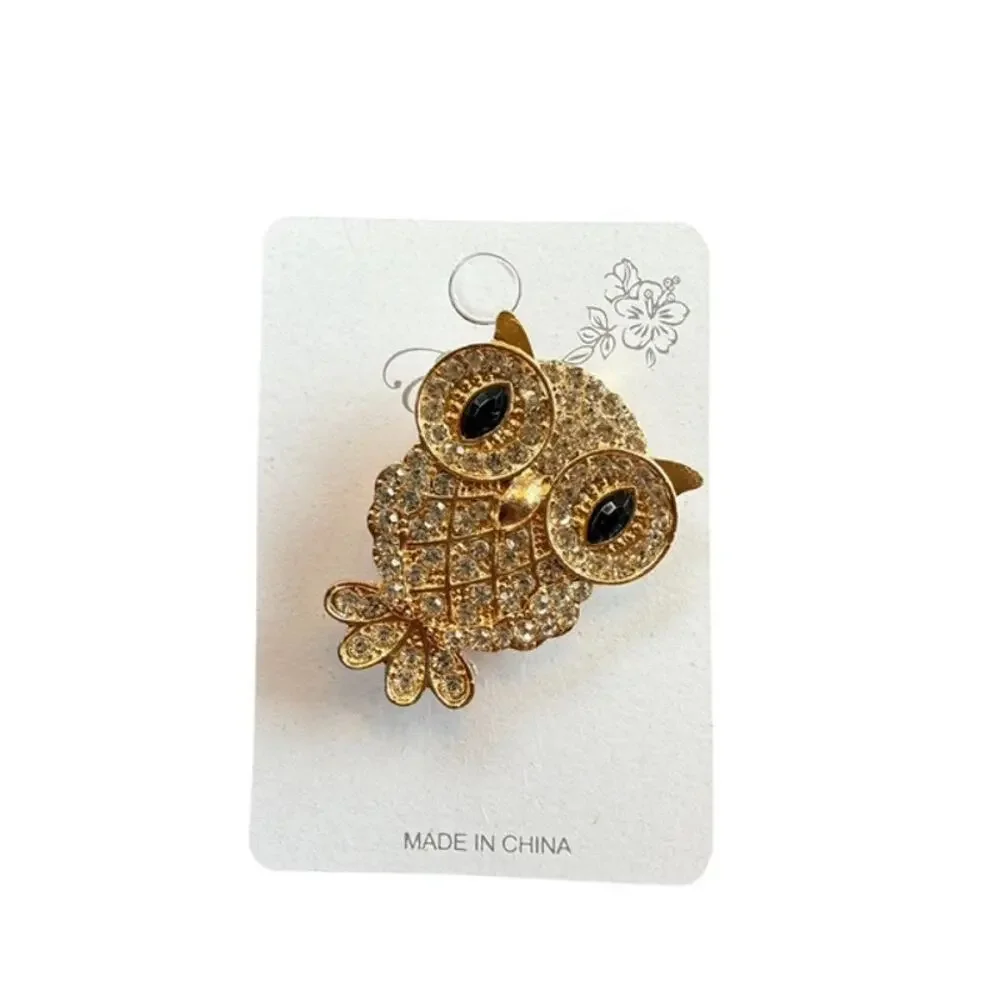 Enchanted Golden Wisdom Owl Brooch